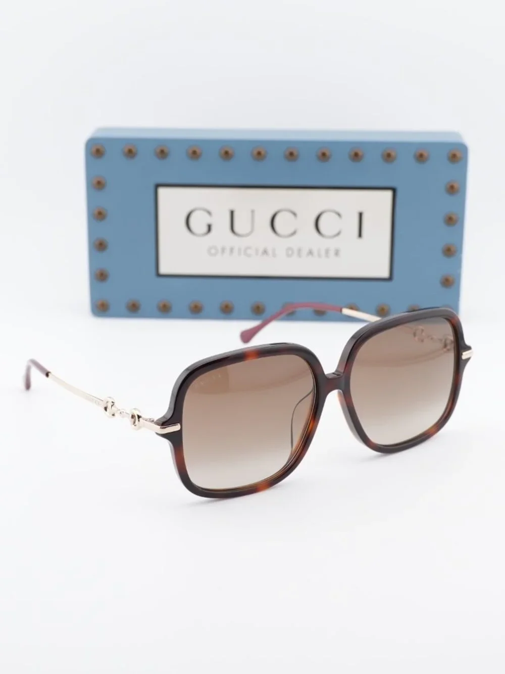 Gucci GG0884SA 002 Square Sunglasses - Havana / Brown